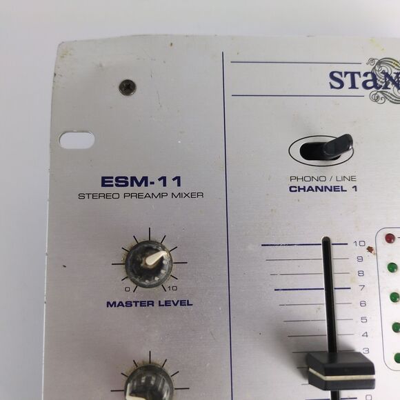 Stanton ESM-11 Stereo Preamp DJ Mixer, Untested for Parts/Repair No Power Cable - Picture 3 of 7
